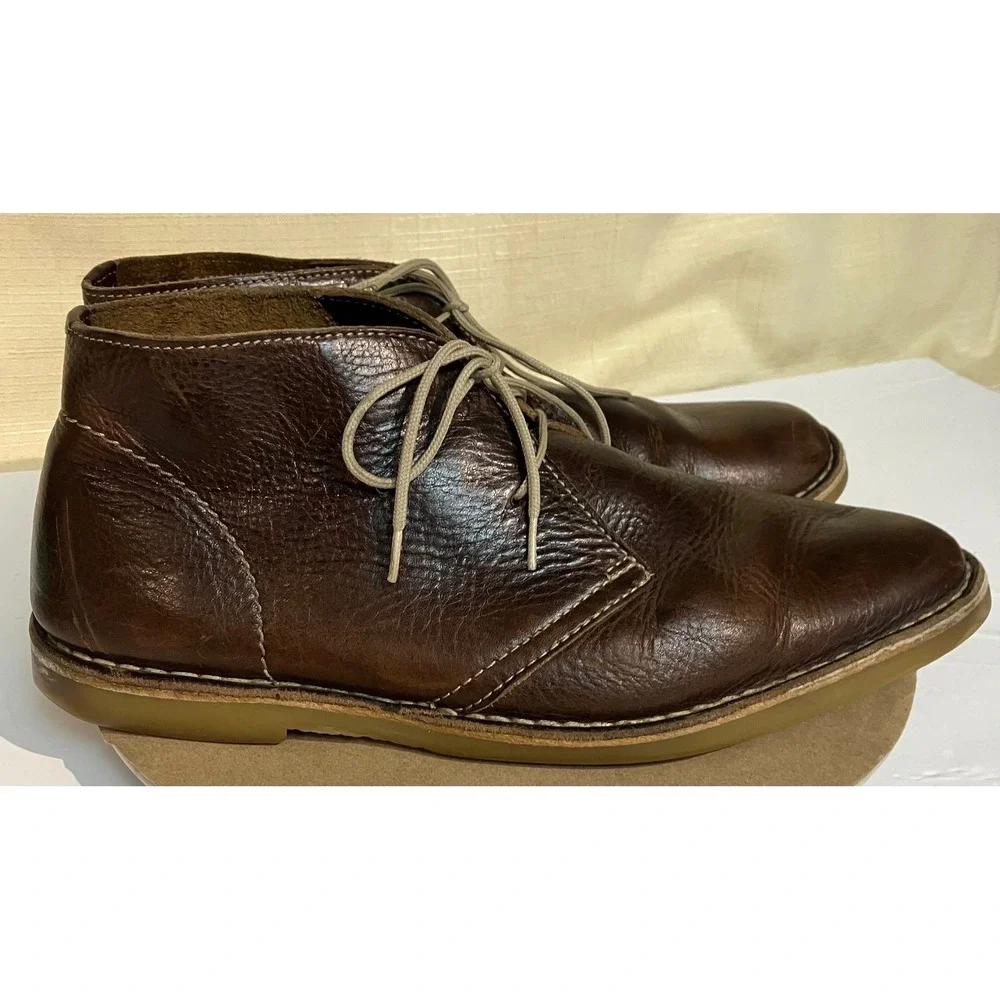 Clarks Desert Boots Mens Brown Excellent Tumbled Leather Chukka Shoes